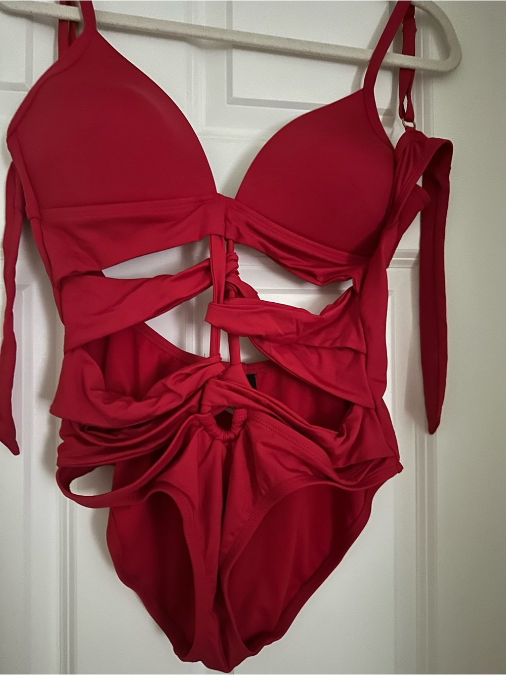 Red Cutout One-Piece Swimsuit
